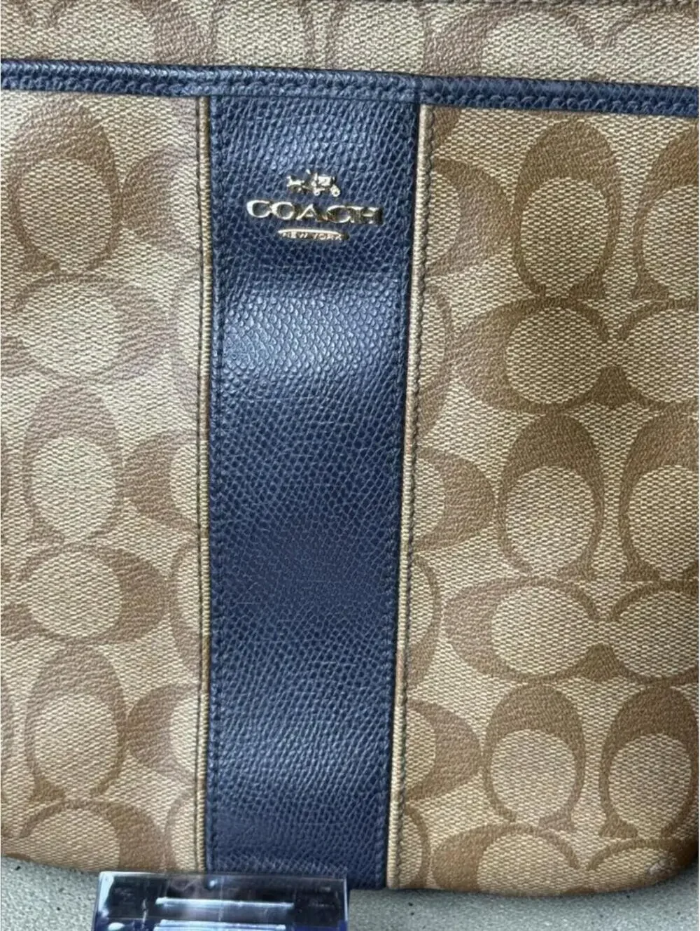 Coach Signature Crossbody Bag in Khaki/Blue